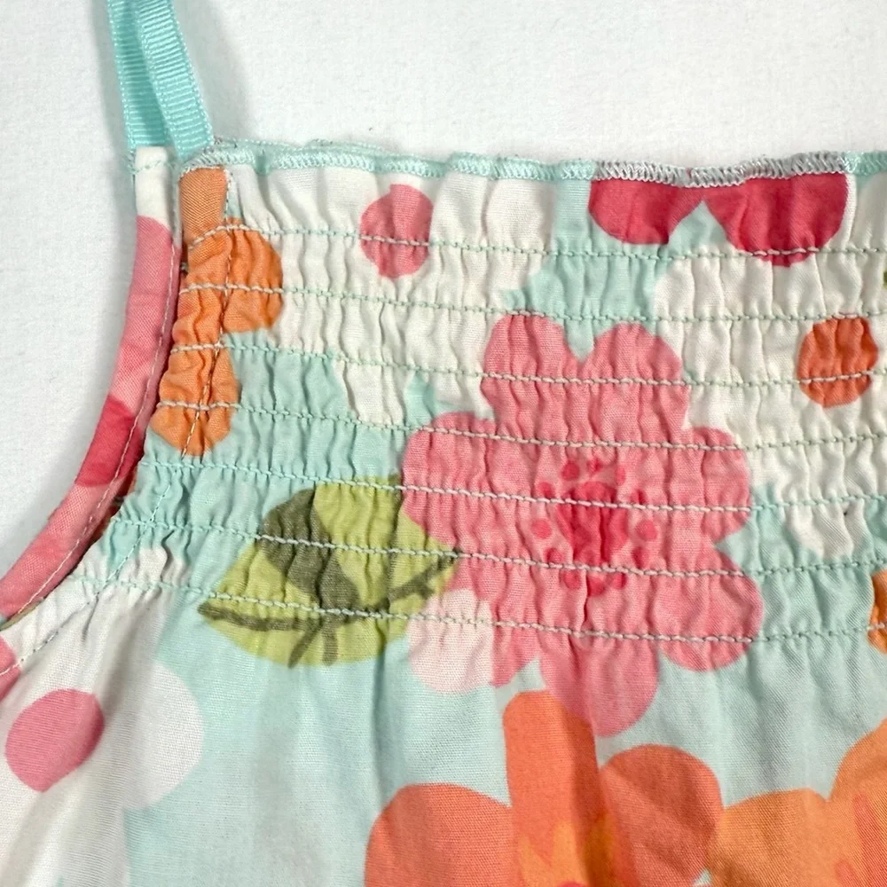 GYMBOREE Girls'‎ Tropical Garden Smocked Floral Tie Tank Top Bloomcore Size 7